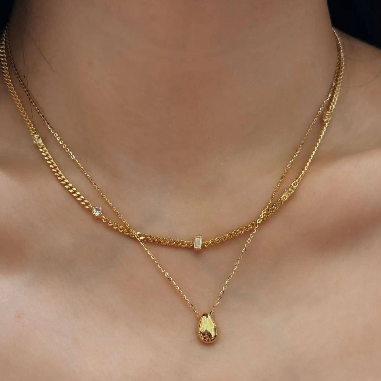 Golden Pebble Necklace